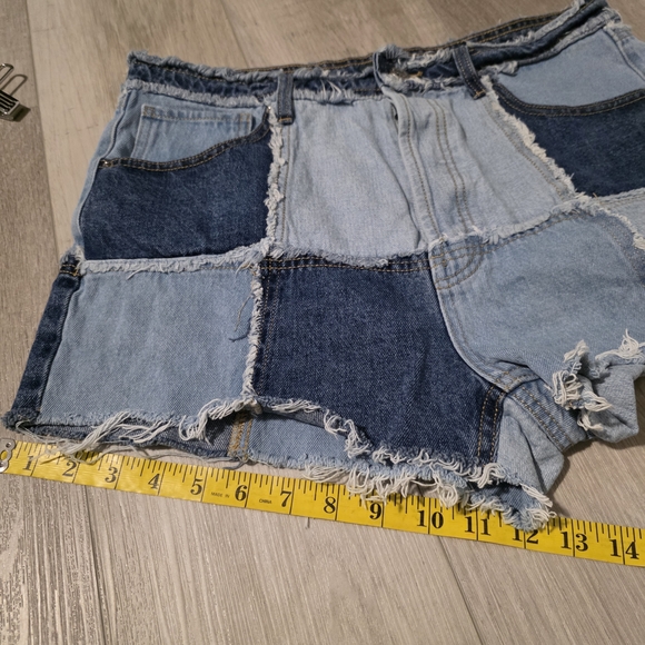 Wild Fable Patchwork Jean Shorts - Light and Dark Blue - Picture 10 of 10